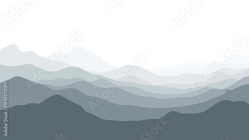 Gray Mountains Landscape View.