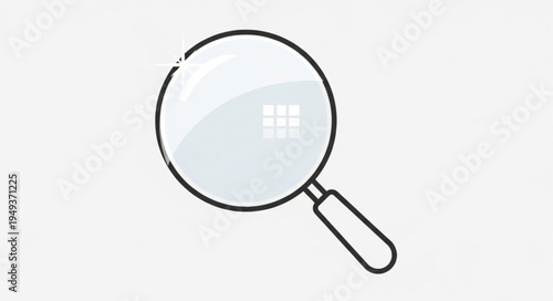 Magnifying glass with reflection of a house.