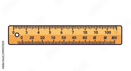 Yellow plastic school ruler tool.