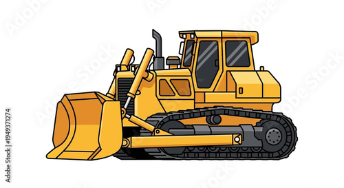 Heavy duty bulldozer construction equipment vehicle.