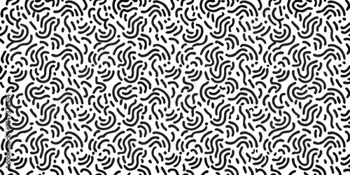 Intricate black and white pattern of swirling organic lines and shapes