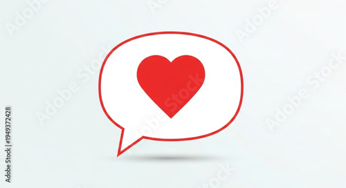 Red Heart Symbol Inside a Speech Bubble Icon.