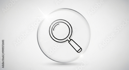 Magnifying glass icon symbolizing search and discovery.