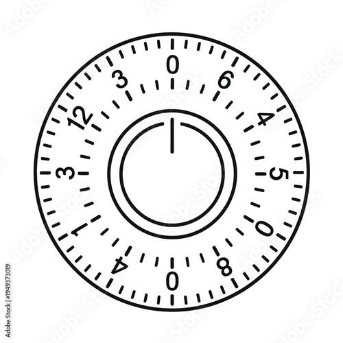 Combination Lock Dial with Numbers and Settings