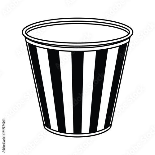 Black and White Striped Cup Illustration
