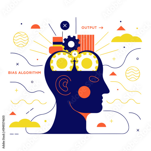 Bias Algorithm Artificial Intelligence Human Mind Concept Illustration