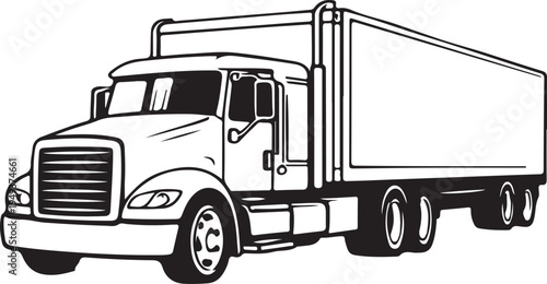 Semi Truck SVG, Truck tractor trailer 18 wheeler Silhouettes