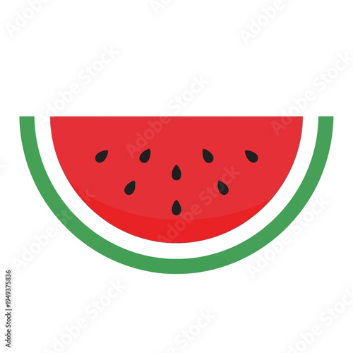 Half Watermelon Fruit Slice Icon.