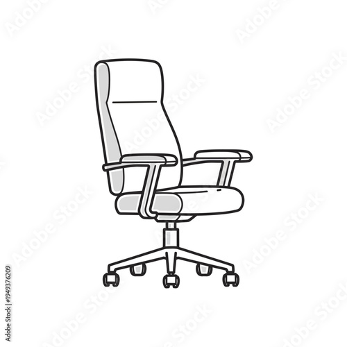 Ergonomic office chair with armrests.
