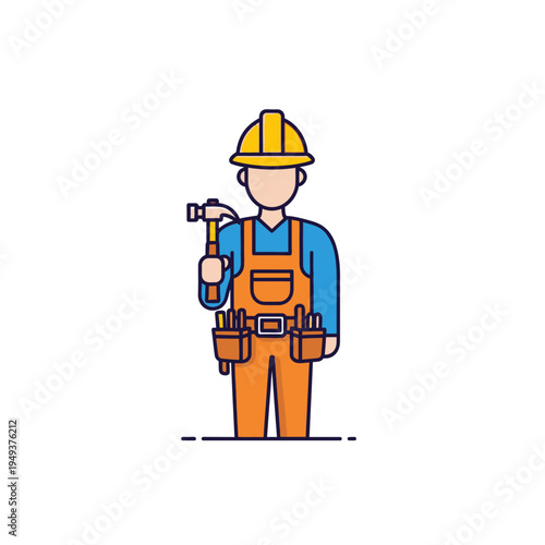 Man wearing overalls and a hard hat.
