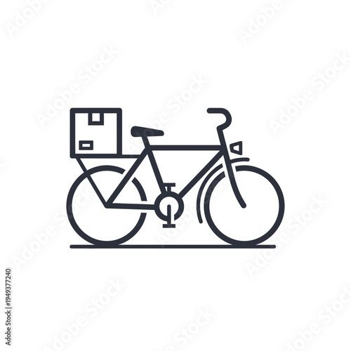 Bicycle with cargo on back rack.