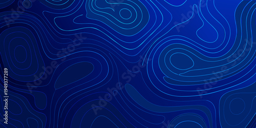 Abstract blue topographic lines create a flowing wave like background