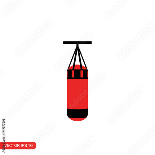 Red Punching Bag for Boxing Training.