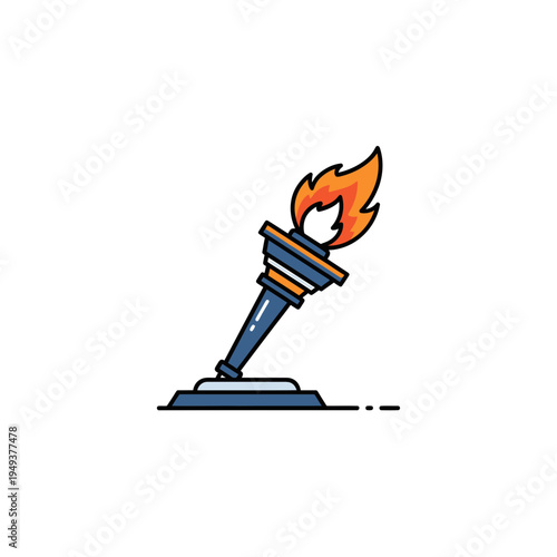 Olympic Torch with Flame vector illustration