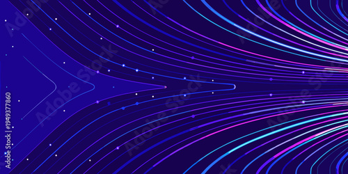 Abstract flowing lines of vibrant color create a dynamic background