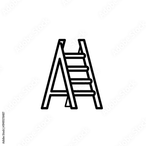 Black A frame step ladder icon.