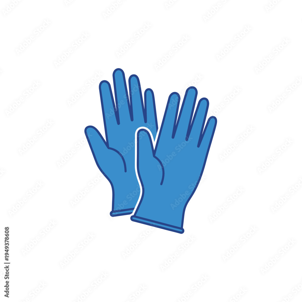 Fototapeta premium A pair of blue rubber gloves.