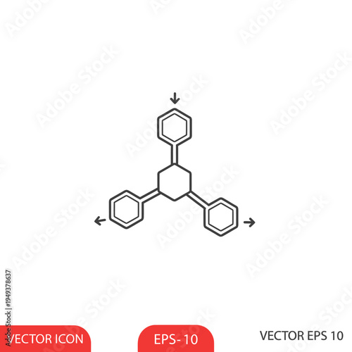 Chemical benzene molecular structure diagram.
