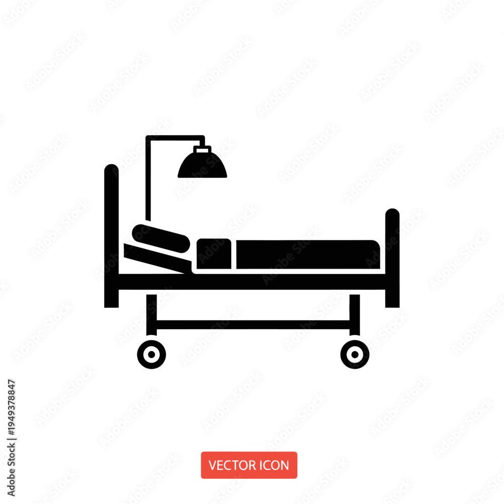 Fototapeta premium Hospital Bed with Wheels and Lamp.