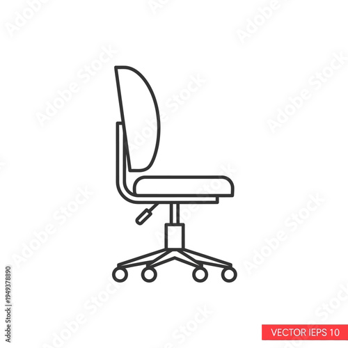 Office Chair on Wheels Closeup.