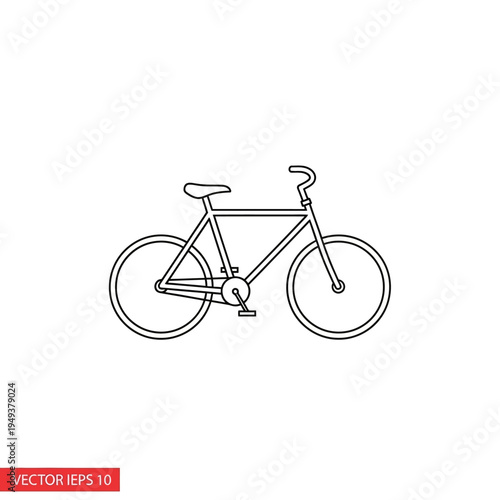 Bicycle Line Drawing Simple Illustration.