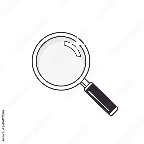 Magnifying glass with black handle.