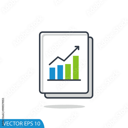 Increasing Business Graph On Tablet.