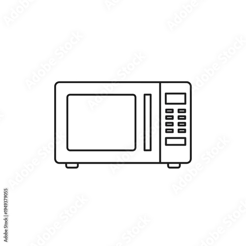 Simple line drawing of microwave oven.