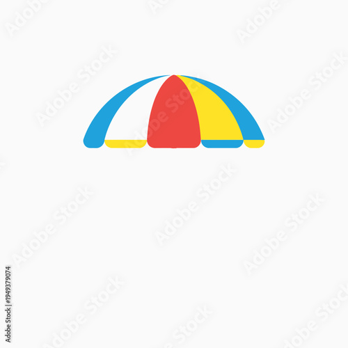 Colorful beach umbrella icon symbol.