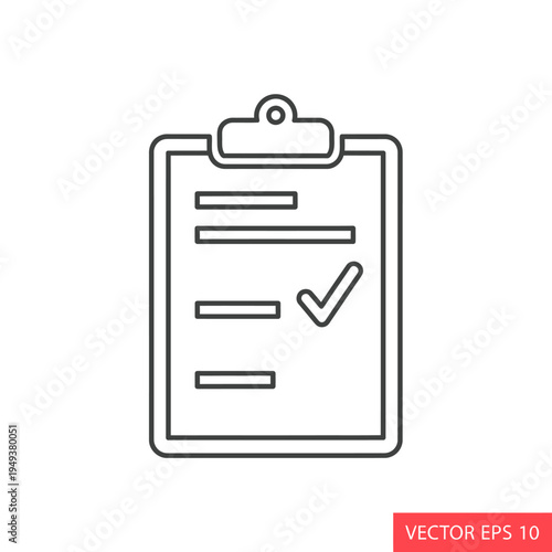 Checklist on a clipboard icon.