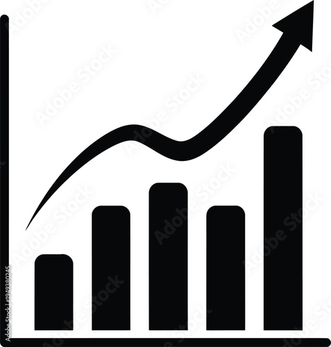 Increasing trend graph with arrow