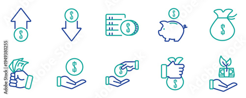 Money Saving and Financial Strategy Icons