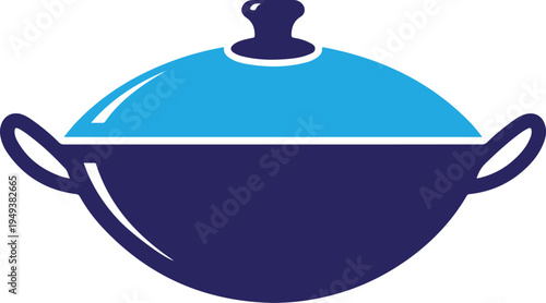Silhouette of a covered serving dish isolated on transparent background