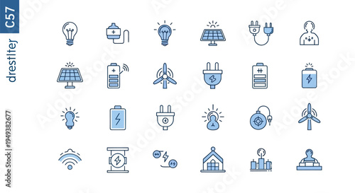 Energy icons renewable power sources