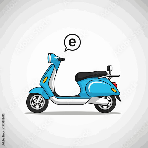 Blue scooter with black seat.