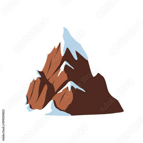 Mountain Peak with Snow vector illustration