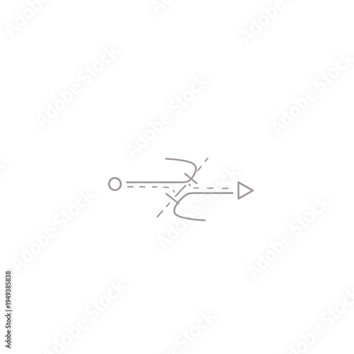 Simple diagram of a mechanical linkage.