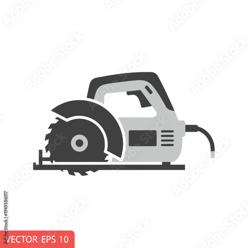 Electric Circular Saw Tool Closeup.