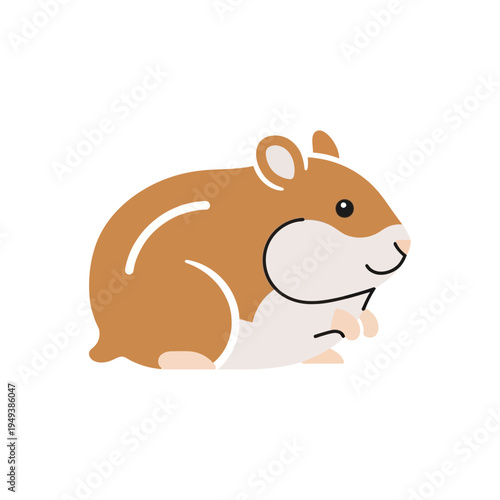 Cute brown hamster sitting down.