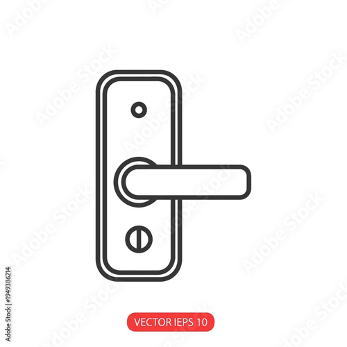 Door handle and lock mechanism.