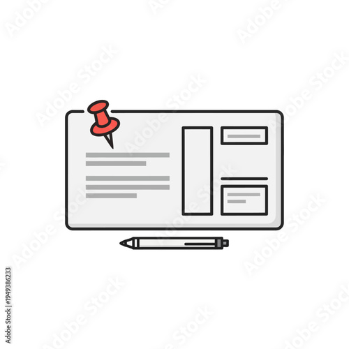 Computer screen with push pin note.