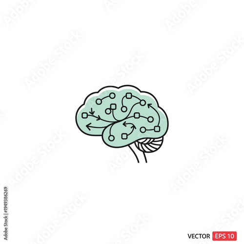 Brain with neural network connections.