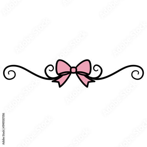Cute Bow Swirl Border