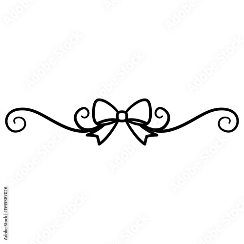 Cute Bow Swirl Border