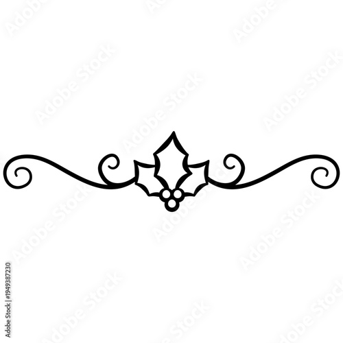 Christmas Holly Swirl Border