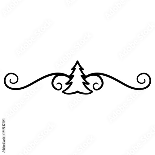 Christmas Tree Swirl Border