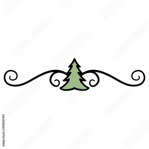 Christmas Tree Swirl Border