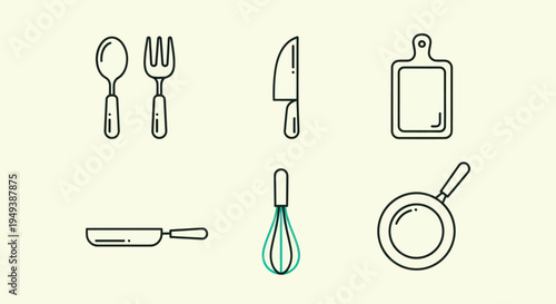 Kitchen utensils set illustration