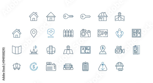 Set of linear property icons