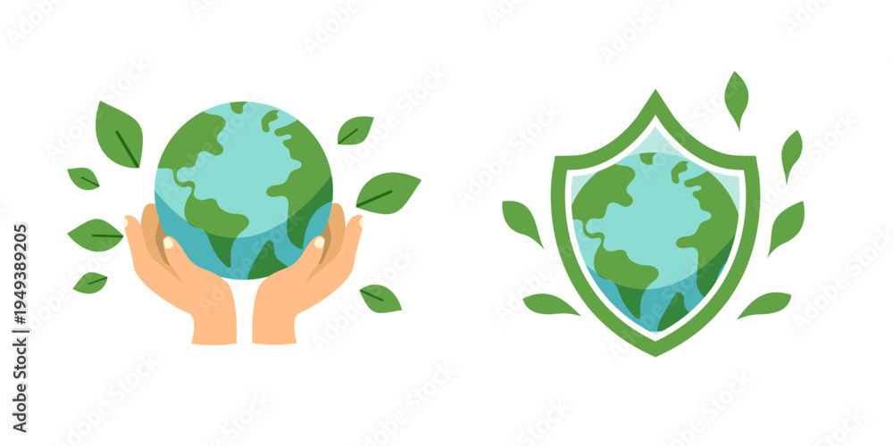 Fototapeta premium World environment day banner. Vector illustrations for graphic and web design, business presentation, marketing and print material.Earth day 